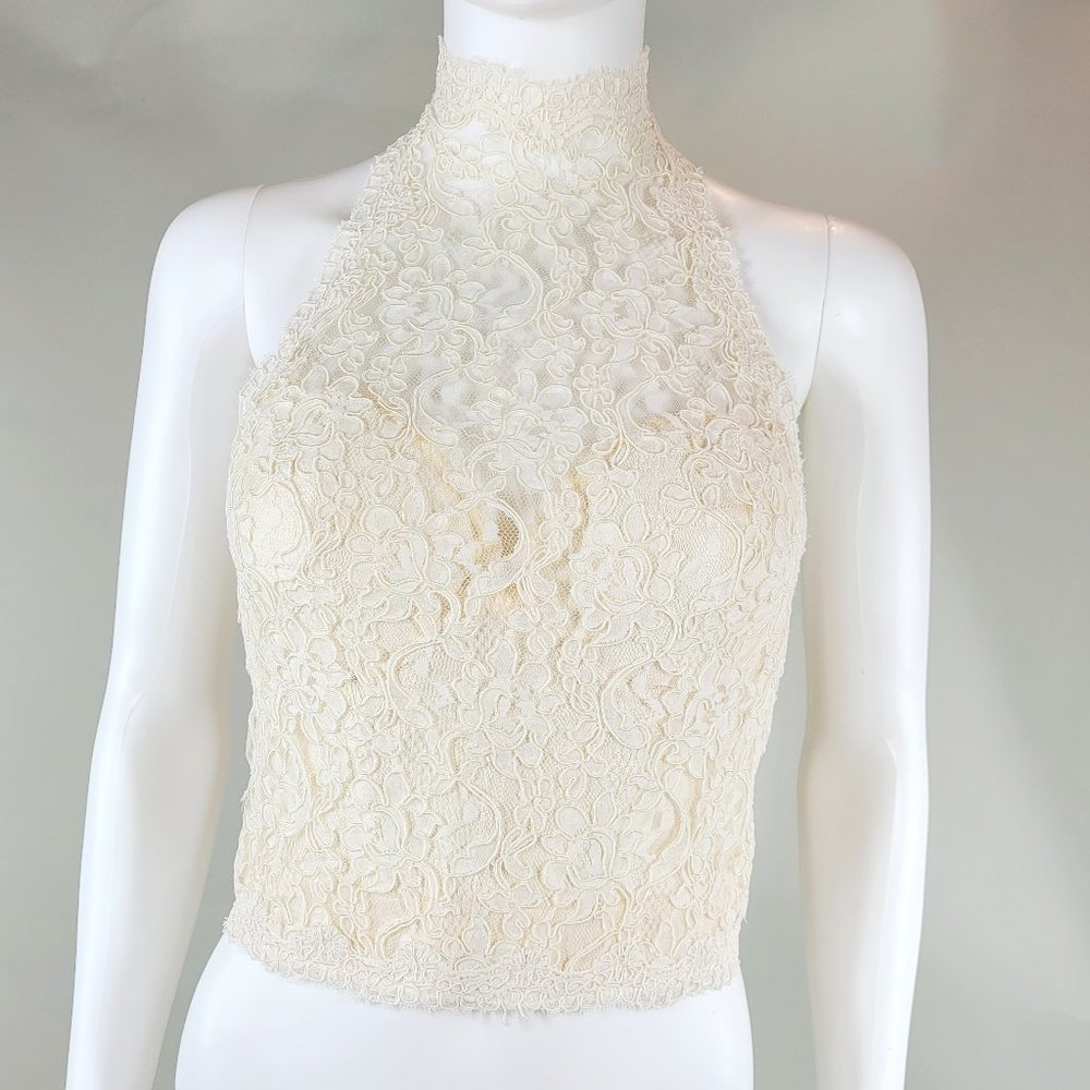 Only Hearts by Helena Stuart Turtleneck Lace Top